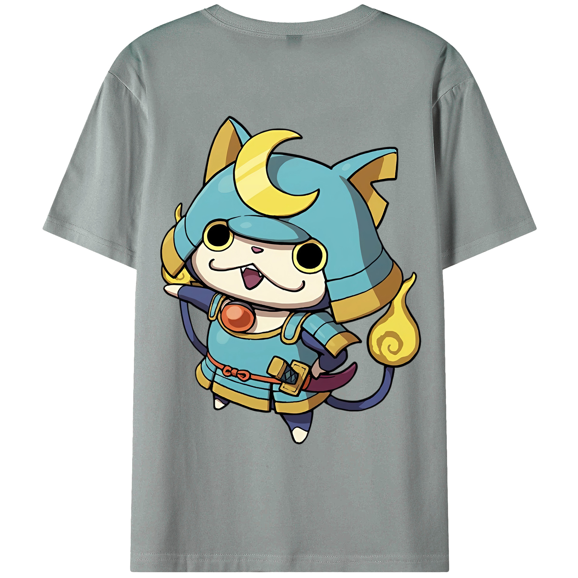 （画像用） 妖怪ウォッチ Yo-kai Watch 綿100％ メンズ半袖Tシャツ（バックプリント） 通気性